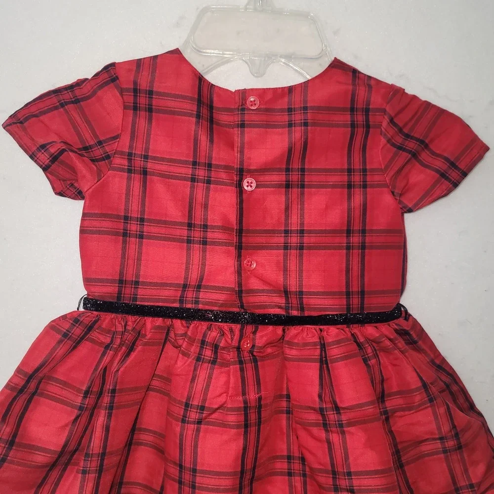 Carters Dress Girl 24M Red Black Plaid‎ Lined Holiday Party Wedding Princess